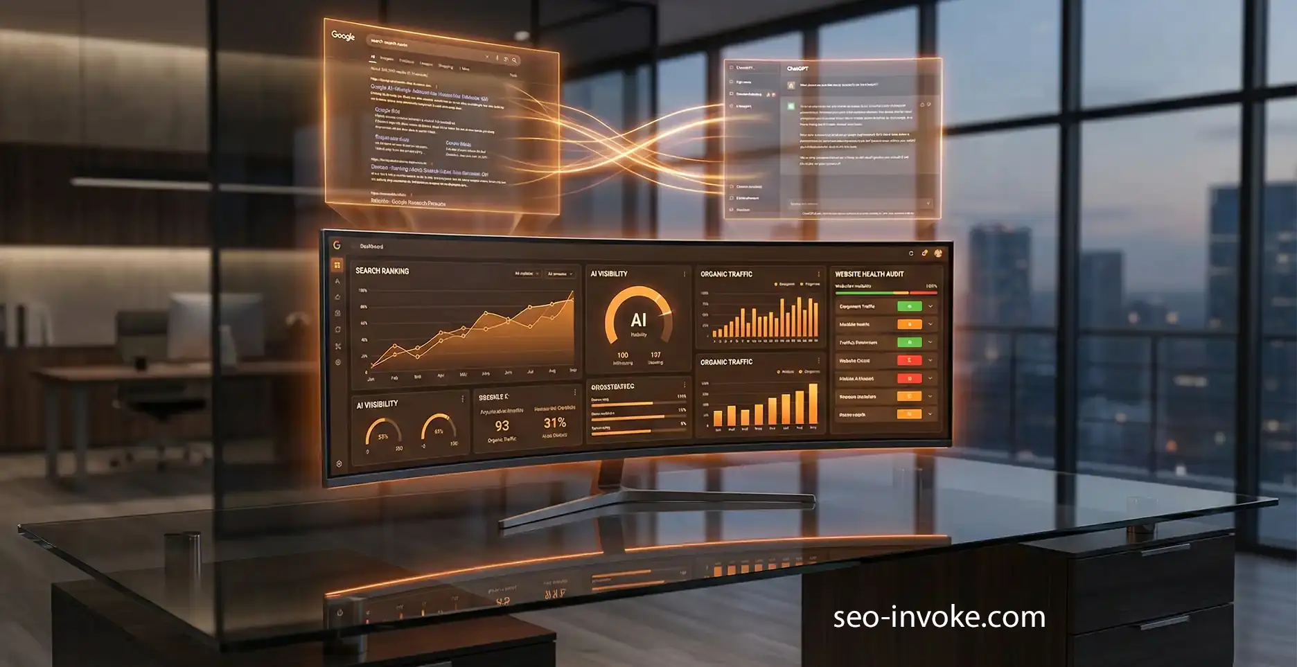 SEO, AEO and GEO generative search optimization analytics dashboard monitoring Google AI Overviews